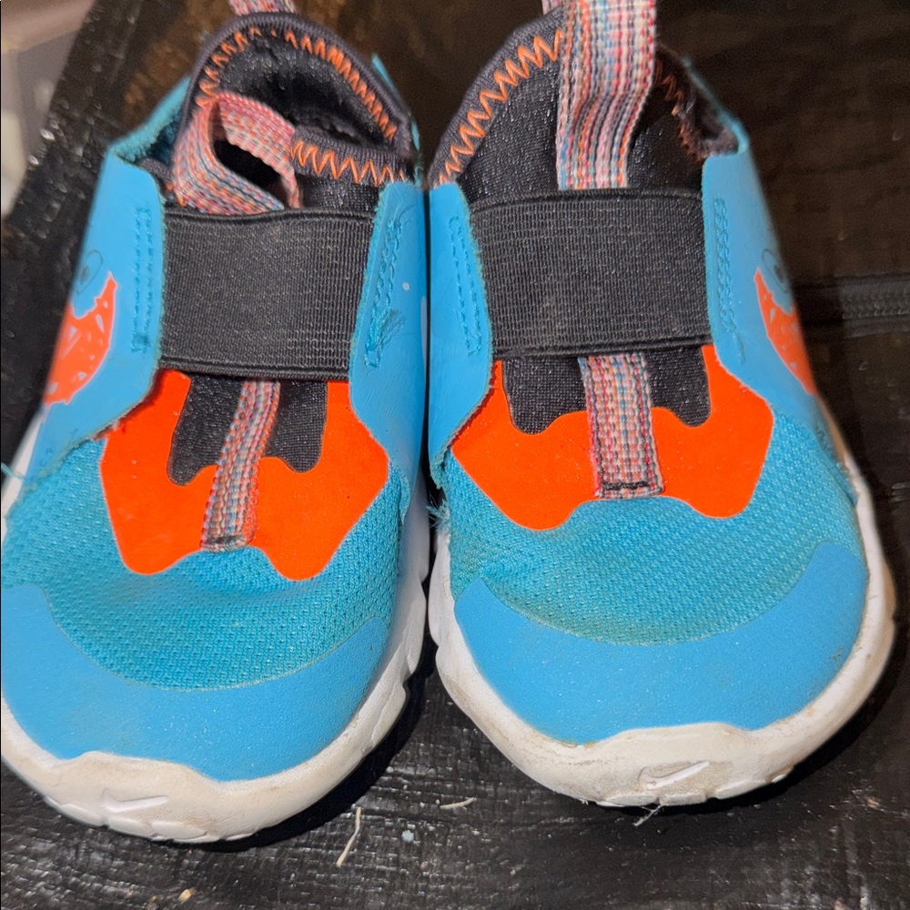 Nike Kids Blue and Orange Slip-On Sneakers
